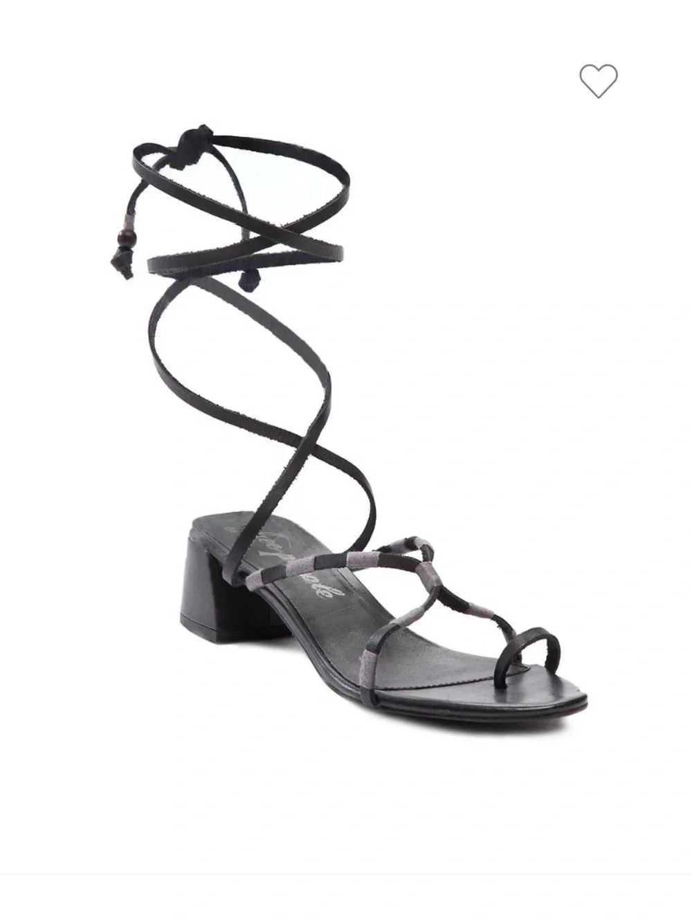 Free People Hermosa Tan Wrap-Around Boho Leather Sandals with Bead Detail 9.5